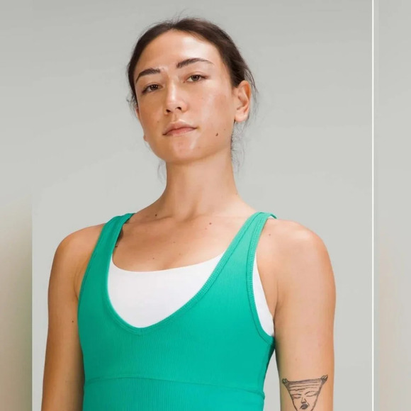 Lululemon Power Pivot Tank Top *Rib Maldives Green - Picture 3 of 9
